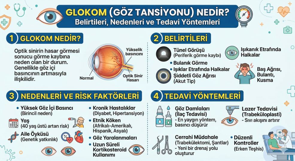 Glokom (Göz Tansiyonu) Nedir? Belirtileri, Nedenleri ve Tedavi Yöntemleri